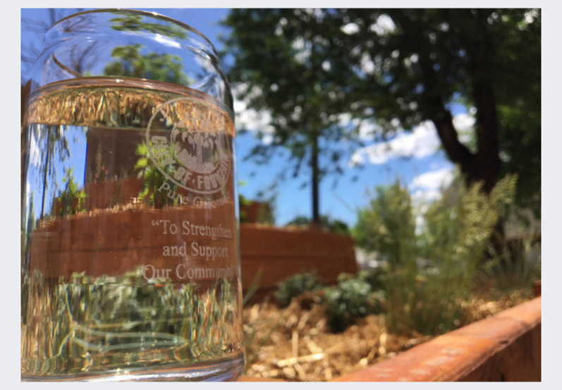 Glass jar with Fountain water