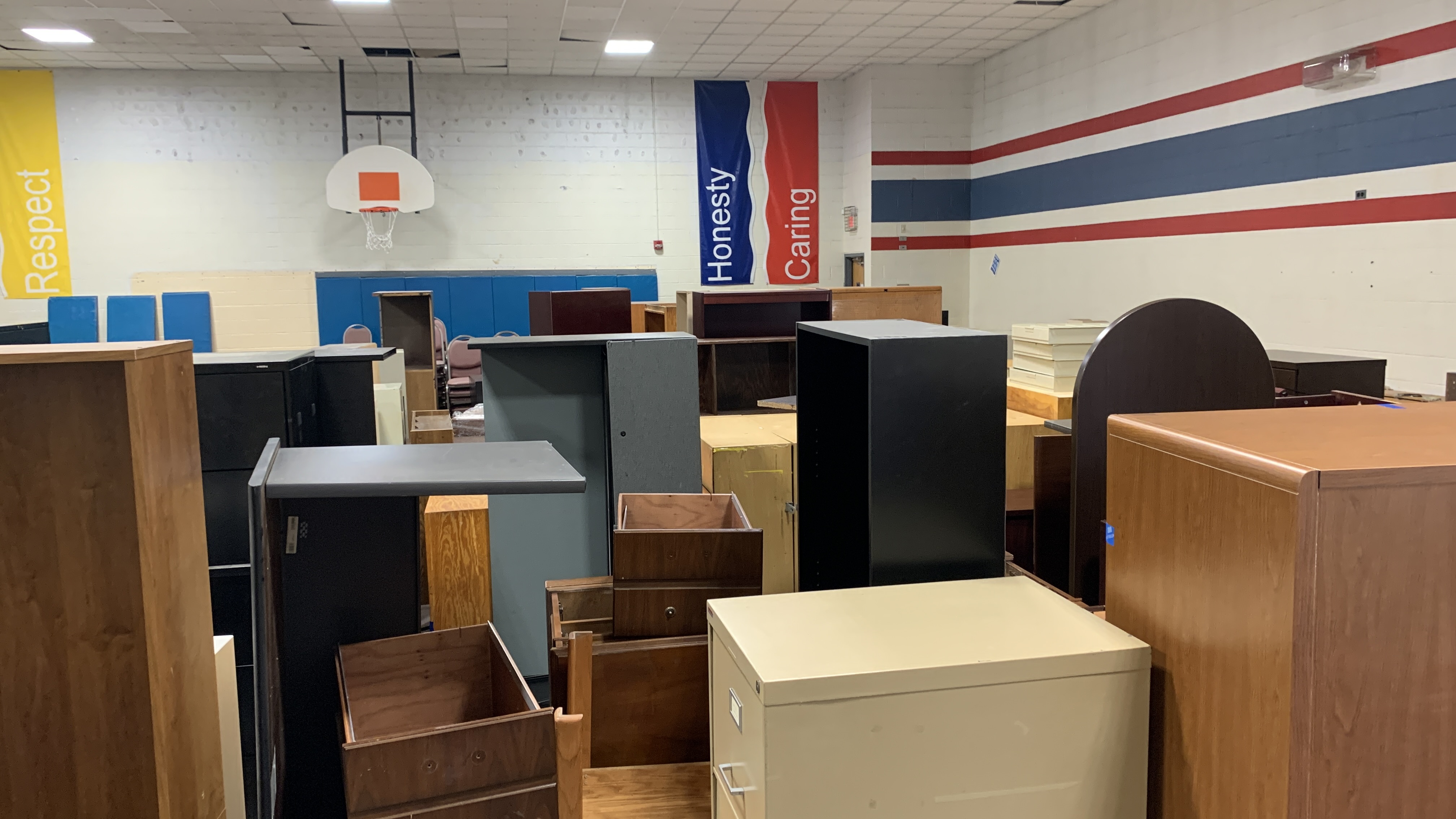 Cabinets and tables at Lorraine Center