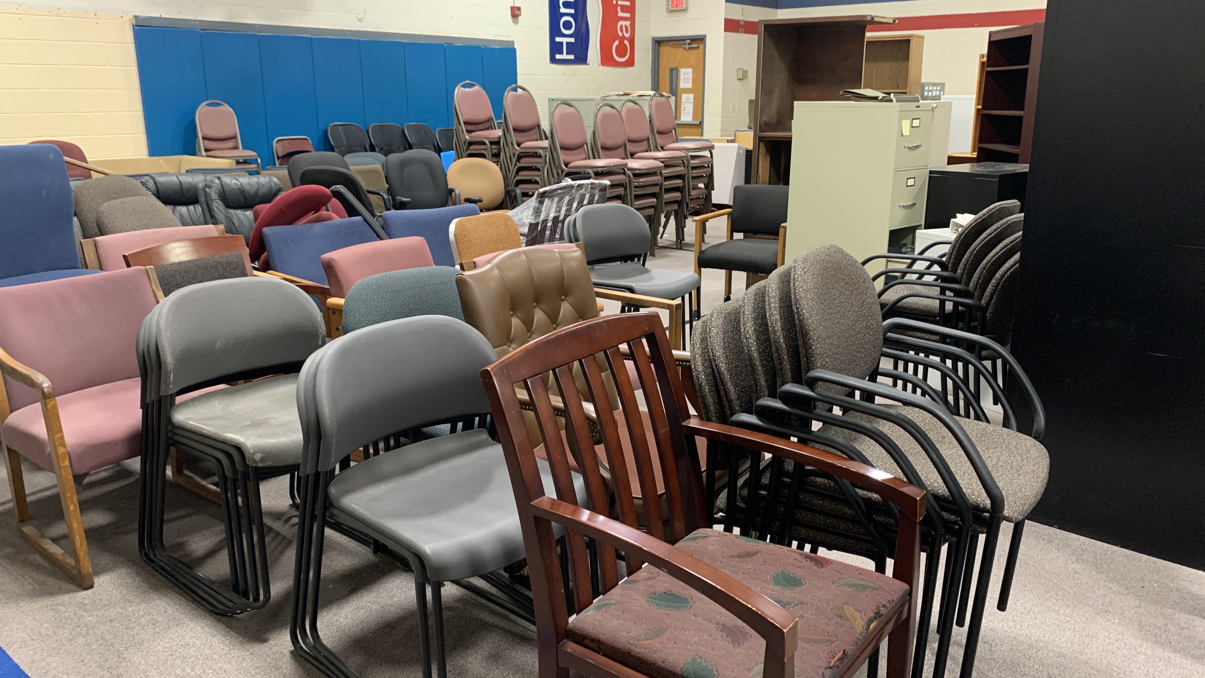 Chairs and file cabinets at Lorraine Center