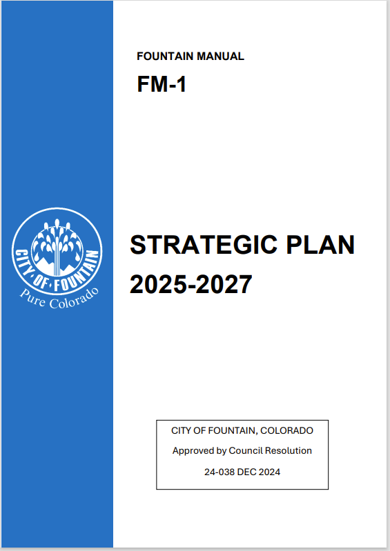 Cover page of Fountain's Strategic Plan 25-27